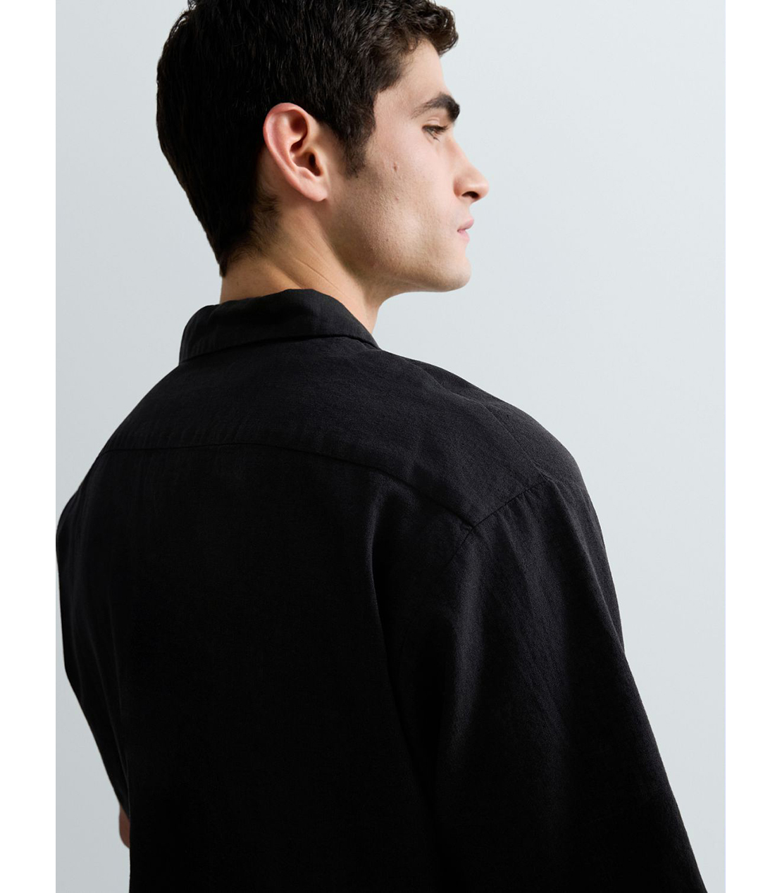 リネンコットンリラックスフィットシャツ 詳細画像 ブラック 7